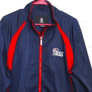 Men's Size M New England Patriots Navy/Red Windbreaker w, Front Zipper  LKN